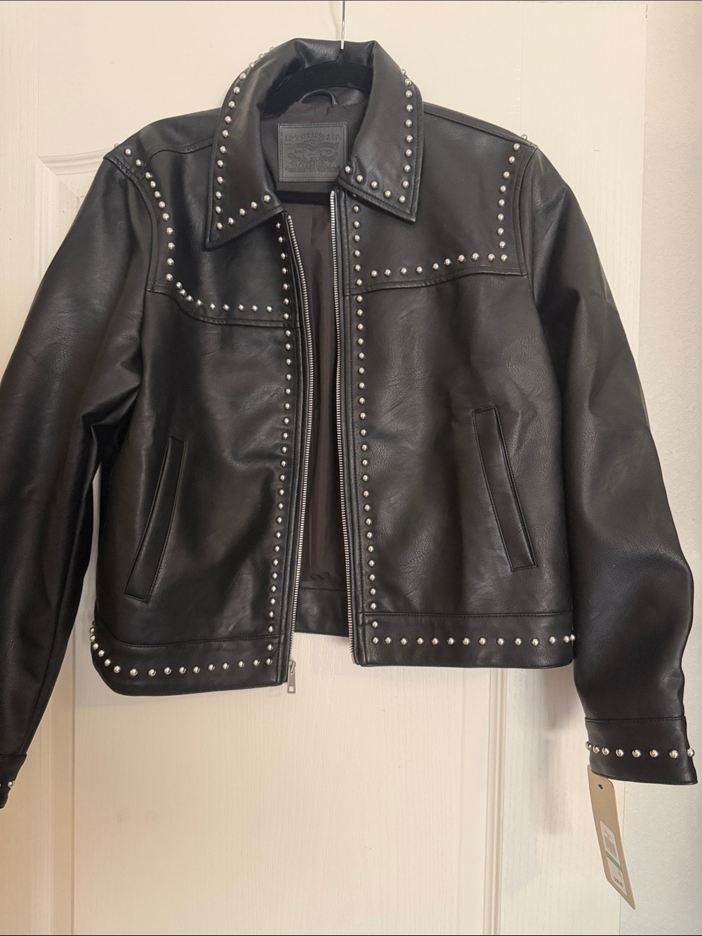 Levi's Black Studded Leather Moto Jacket